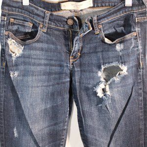 Dark wash Destroyed Denim